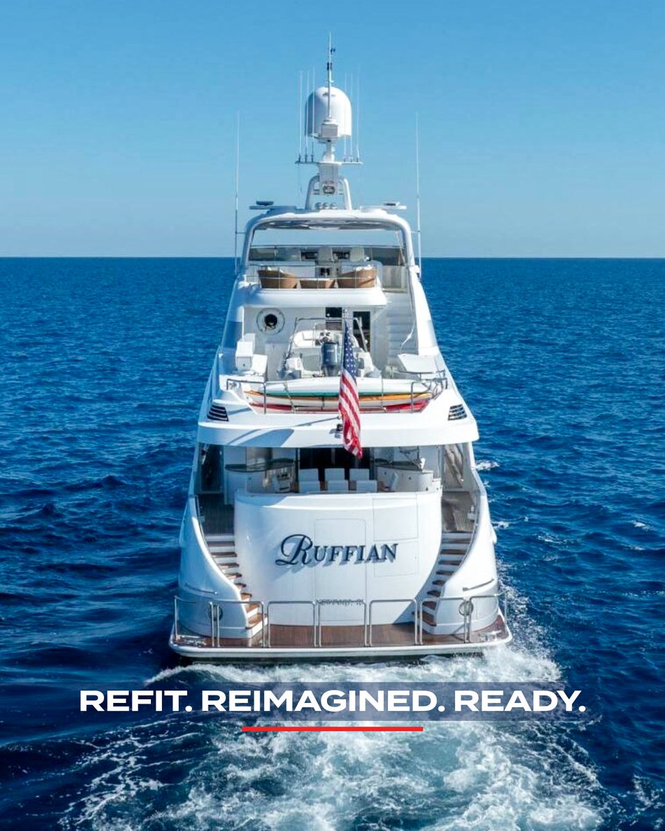LukeBrownYachts's tweet photo. Twin MTU diesels, 2,660 hours each. Quantum zero-speed stabilizers. A fiberglass composite hull, refit at Delta Marine 2022 to 2023. $6,250,000. ️
Listing Broker: Andrew Cilla | andrew@lukebrown.com | 954-224-3933
#DeltaMarine #RUFFIAN #YachtsForSale #Superyacht https://t.co/uLN37J6Ggj