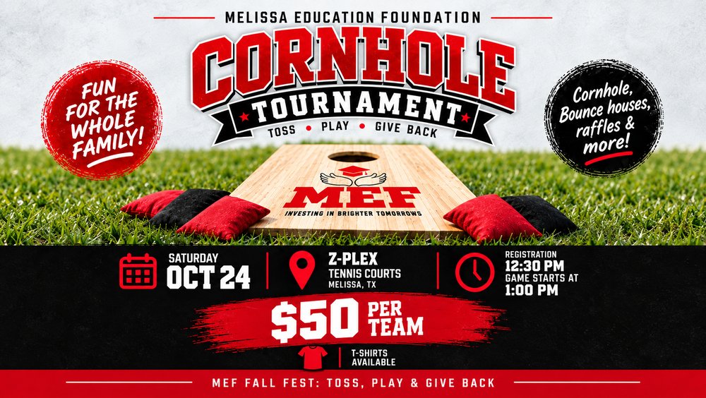 MHSCards's tweet photo. Toss, Play &amp; Give Back at the Melissa Education Foundation’s Cornhole Tournament https://t.co/TDz9ZqcYi0 https://t.co/IjKcaaLMQM