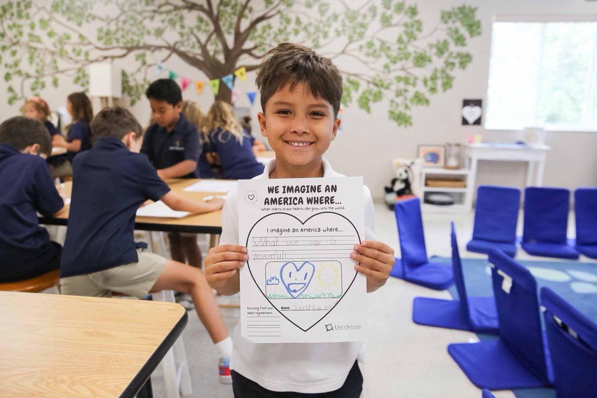 UnitySchoolFL's tweet photo. 🕊️ How can virtues create the America we imagine? Our 1st graders are sharing student-created mantras inspired by the Peace Routine. Join us in the LnL circle Wed, 9/30 at 5:30 PM! ✨ #UnitySchoolFL #America250 https://t.co/h8jmHhhQQB