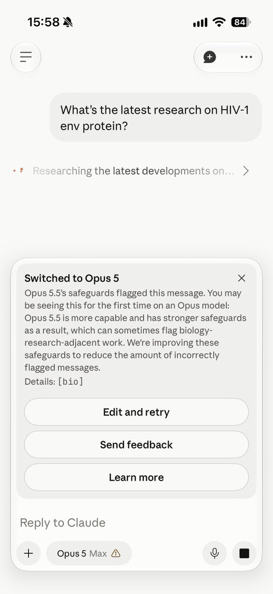 nmPraveen's tweet photo. @ClaudeDevs This  has to be dumbest false positive rates. Does any scientist in virology field can even try to ask one relevant question and not get blocked? Me and my lab applied for the science program access as well and got no response. What a joke https://t.co/HUTPqNplCF