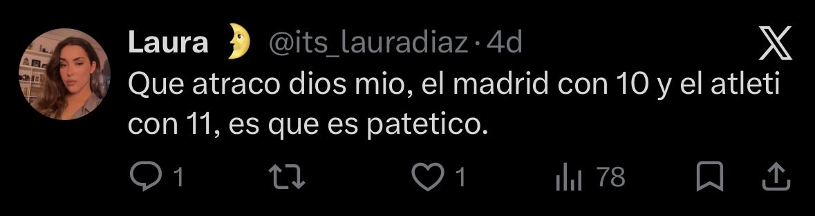 SaimonAsensio's tweet photo. @its_lauradiaz Dios va en mayúscula, Madrid con mayúscula (y con Real delante si quieres), Atleti lo mismo y patético lleva tilde en la e del mismo modo que mío en la i

No seas hipócrita (Como RealMadridTV 😉)

Solo vais a sacar que no uso comas y tildes en twitter jsjsjsjsjsjjs https://t.co/IE4gU5qdJq