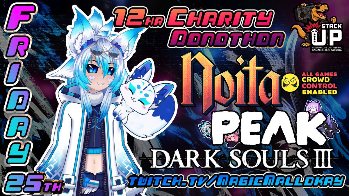 MagicMallokay's tweet photo. TOMORROW!!

12hr CHARITY DONOTHON w/ @StackUpDotOrg

3 games, all with Crowd Control Active, all that I'm very okay at!

Let's heck with me for charity, hit our goal of $250, and make some amazing memories this year! Stop by, hang out, and let's do good things together! https://t.co/BOO0x6trb0