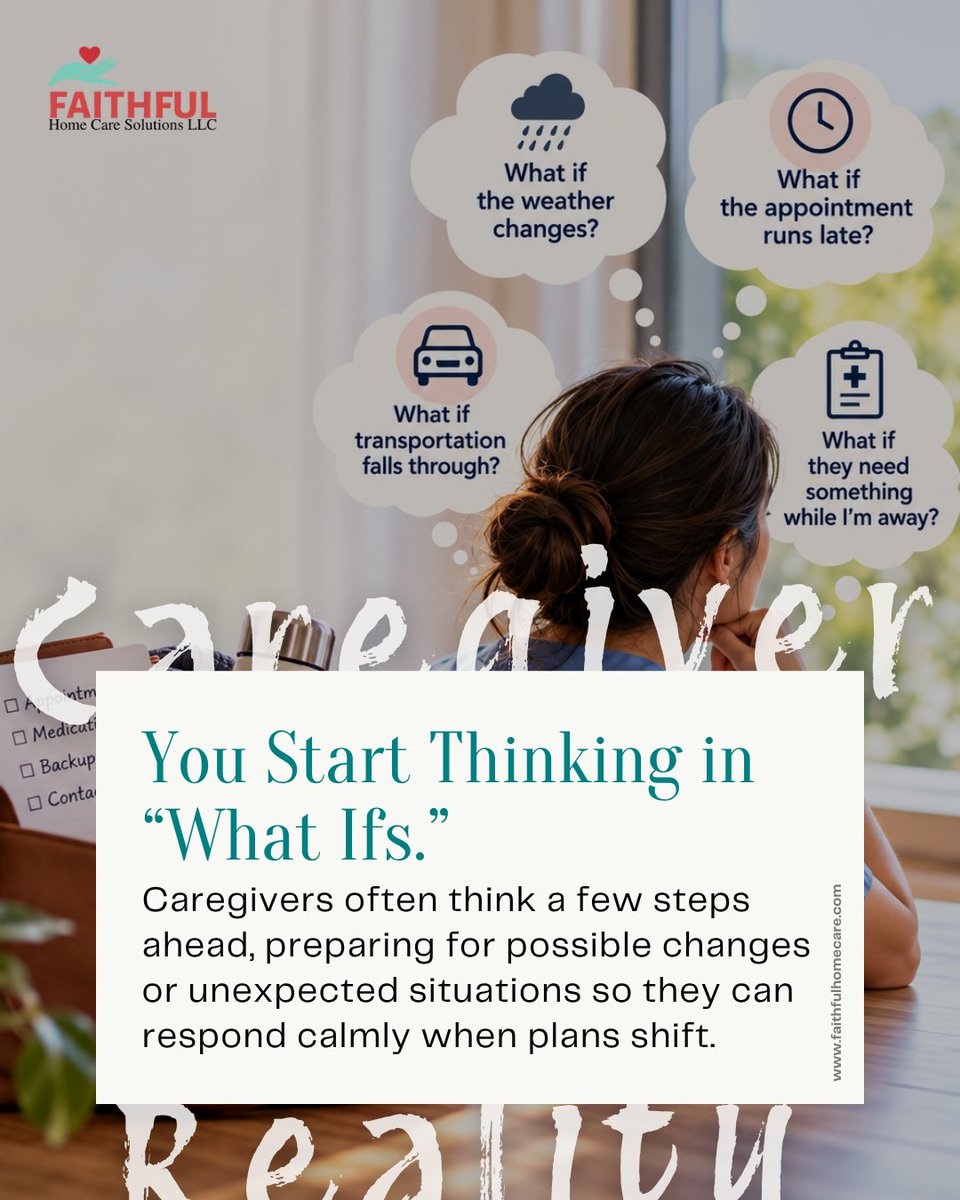 FHCS_Official's tweet photo. You start thinking in “What ifs?” 

💭 What if the weather changes? 

The appointment runs late? 

Transportation falls through? 

Being prepared isn't about expecting problems. 

It's about knowing what to do when plans change. https://t.co/TUcWrNwXpc