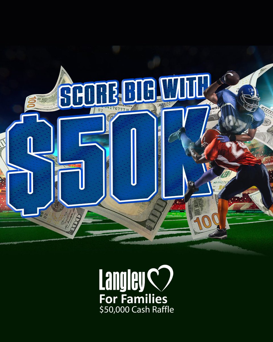 LangleyFCU's tweet photo. Limited tickets are still available for this month’s Langley For Families Charity Cash Raffle! Don’t miss your chance to win a $50,000 grand prize and help support local nonprofits. Learn more and get your tickets at https://t.co/S4F3gU9Sgn https://t.co/auRPJtauCg
