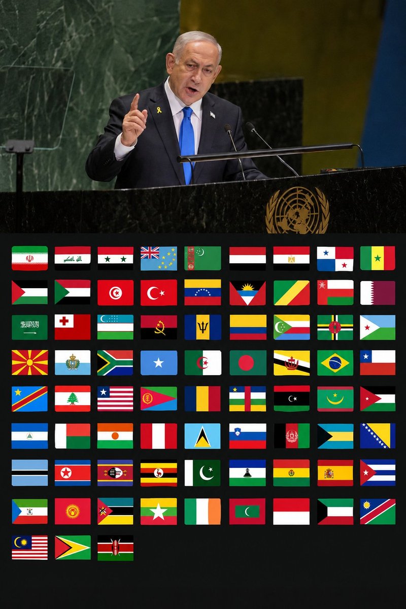 IRMilitaryMedia's tweet photo. List of countries whose delegations walked out of the UN General Assembly hall during Netanyahu’s speech: https://t.co/MHqNnBZoXF