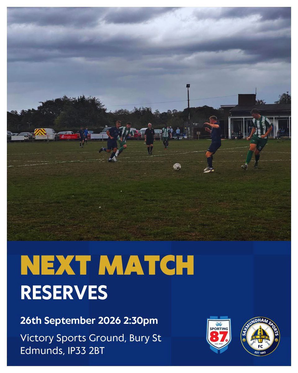 saxsportsfc's tweet photo. Both men’s teams are away on Saturday with the First team in cup action at Coddenham (2pm ko), whilst the Reserves make the long trip to Sporting 87 A.

⚽️🎷 #upthesax https://t.co/YSCPn07wSL
