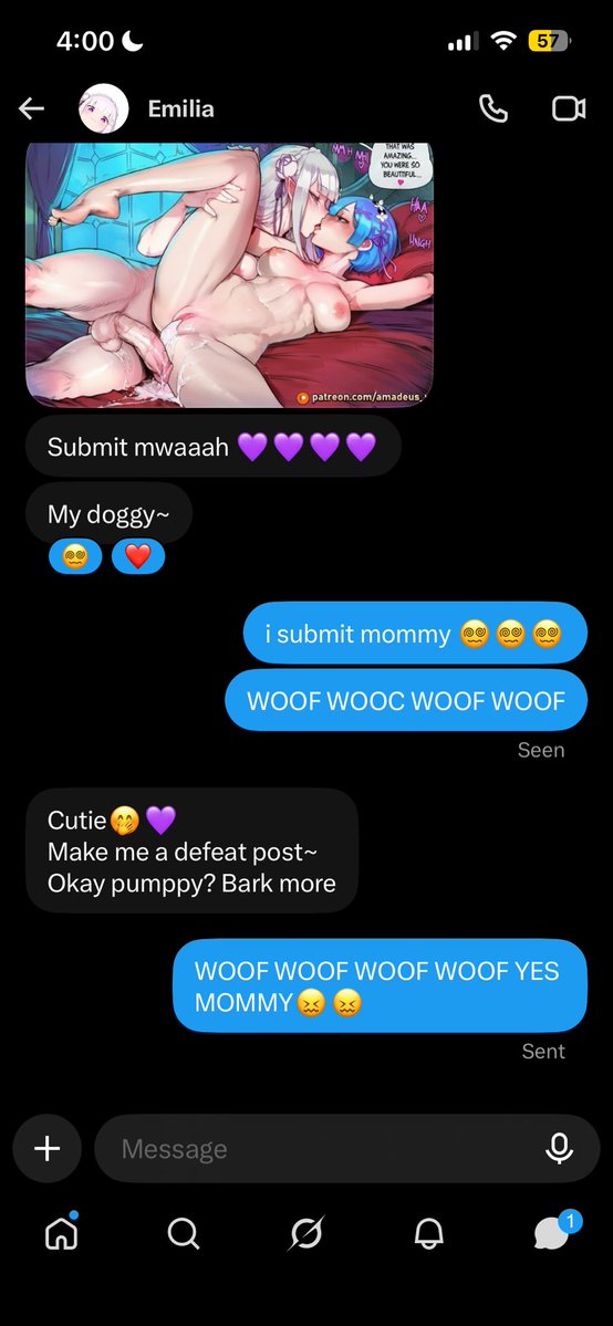 puppy_drainer's tweet photo. i got pounded into submission ny @Emilliakanzyro i’m nothing but a fleshlight for her to fuck whenever she wants she so strong 😣😣 #wankchat #wankbattle https://t.co/apYUhl2Mf7