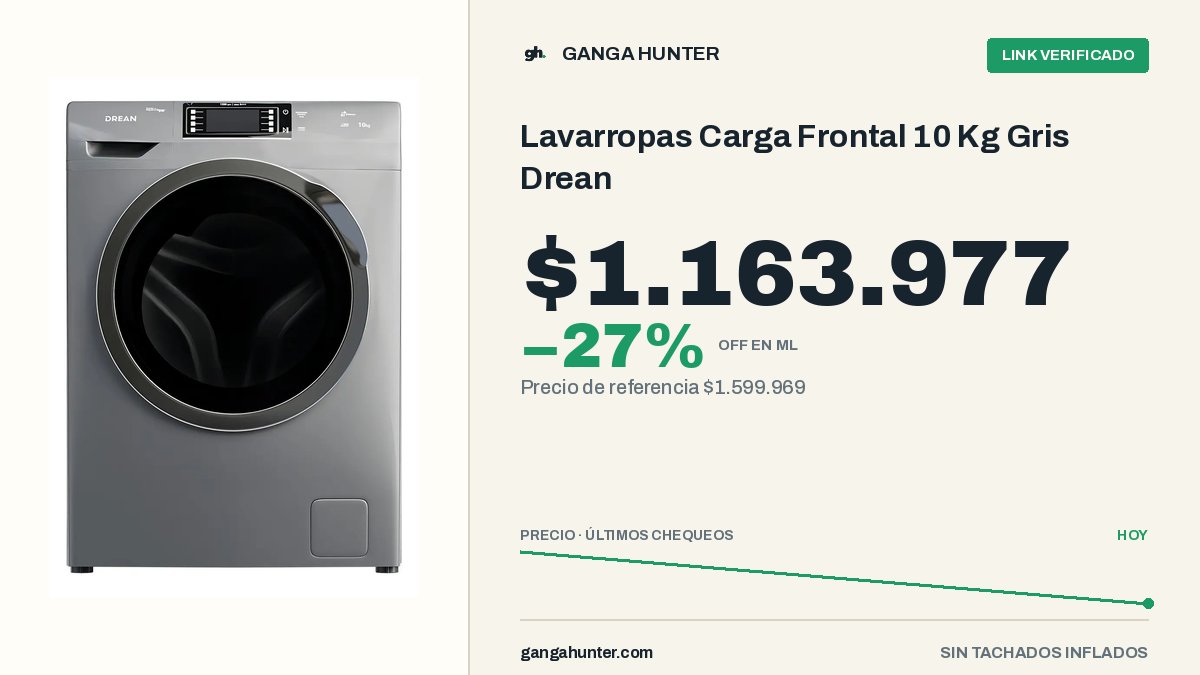 GangaHunterAR's tweet photo. 👀 Lavarropas Carga…: $1.163.977
Te quedan $435.991 en el bolsillo: -27%, $1.599.969 → $1.163.977.
👉 Comprar en ML: https://t.co/yqfxtJhUtI
🔎 Buscarlo en el radar: https://t.co/OCPbClTMbN https://t.co/89zk4OjMiW