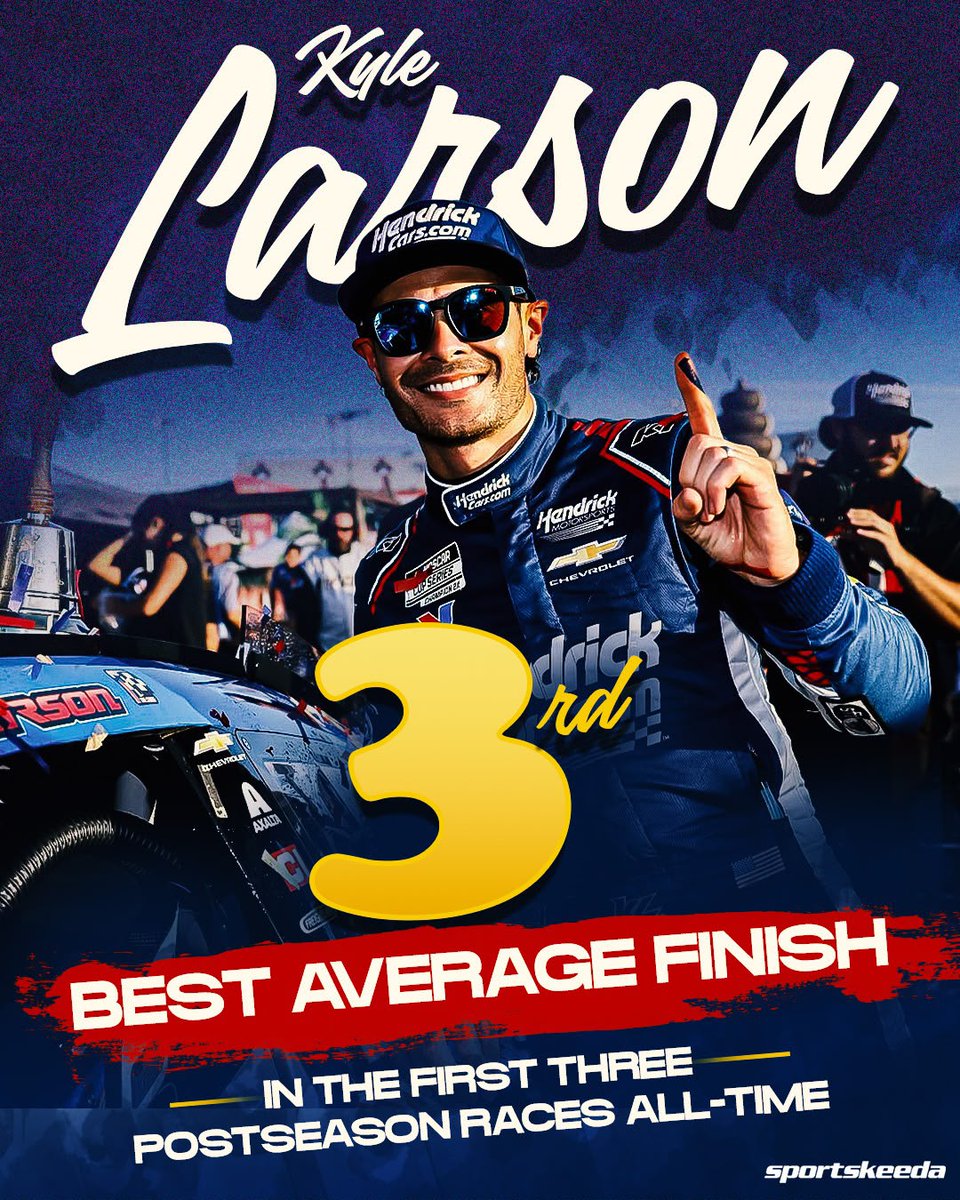 NASCARatSK's tweet photo. KYLE LARSON HAS STARTED THE CHASE WITH HISTORIC NUMBERS! 📈🔥🏁
#NASCAR #KyleLarson https://t.co/Ax9aQT4TT9