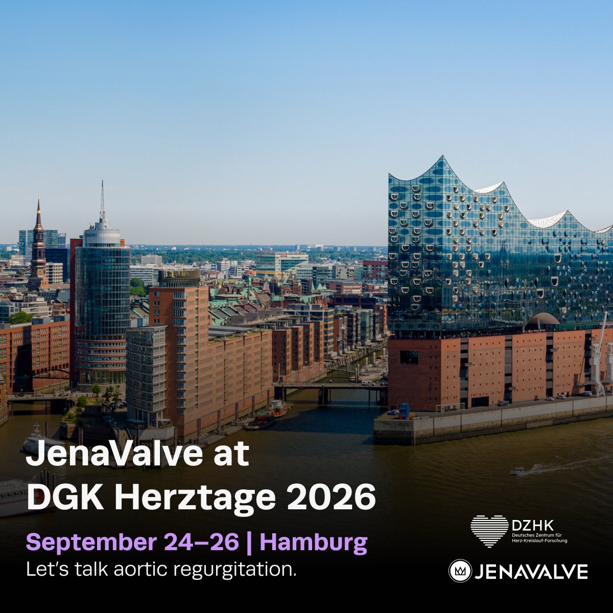 JenaValve's tweet photo. The JenaValve team is at DGK Heart Days in Hamburg, Sept 24-26. Come talk transcatheter treatment for AR and the science advancing care across Europe.
#DGK #Kardiologie #StructuralHeart https://t.co/qKHlQVWUsP
