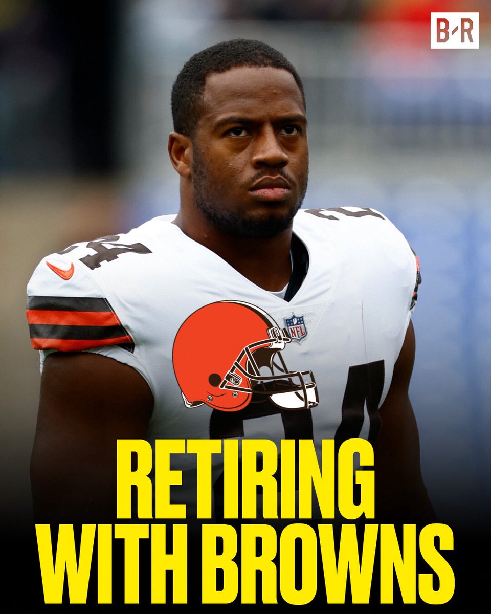 BleacherReport's tweet photo. Nick Chubb is signing a one-day contract with Cleveland to retire as a Brown, per @AdamSchefter https://t.co/vsHBqCPGhB