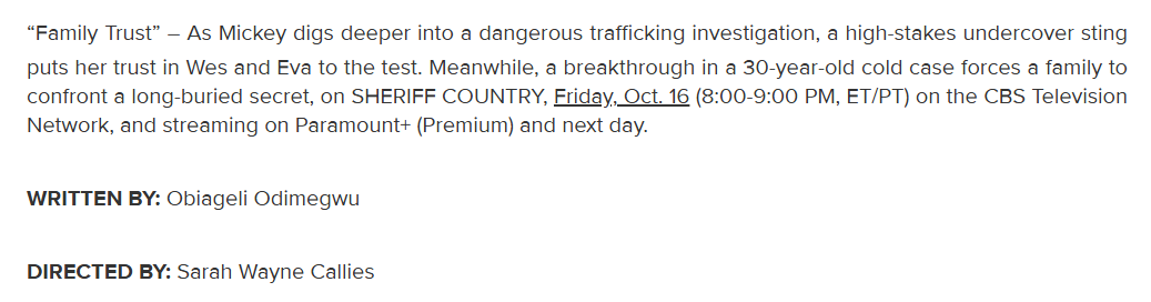 SheriffBTS's tweet photo. Press Release 📰 | 2x02 airing on October 16th 

#sheriffscountry https://t.co/7qRWbb0IGS