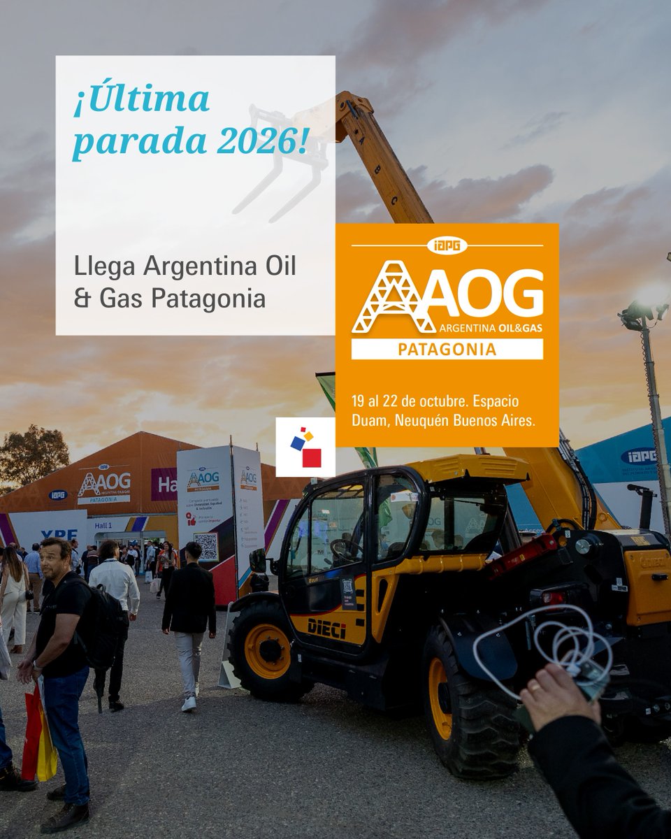 MesseArgentina's tweet photo. Del 19 al 22 de octubre, AOG Patagonia vuelve a Neuquén para reunir a los principales referentes, empresas y profesionales de la industria de los hidrocarburos.

📍 Espacio DUAM, Ciudad de Neuquén.
🔗 Acreditate sin cargo en https://t.co/YpY6rkHIIR https://t.co/dqDOr58tAK