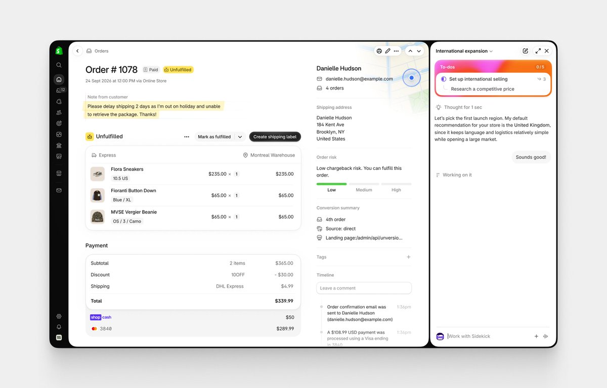 kevinclark's tweet photo. Some screens from the new Shopify design language that I had the pleasure of working on. https://t.co/e6alcSTQHp