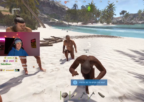 tweetychickss's tweet photo. 40 mins into rust isles and katie is now a king ??!?!? https://t.co/0H6dQzw3Op