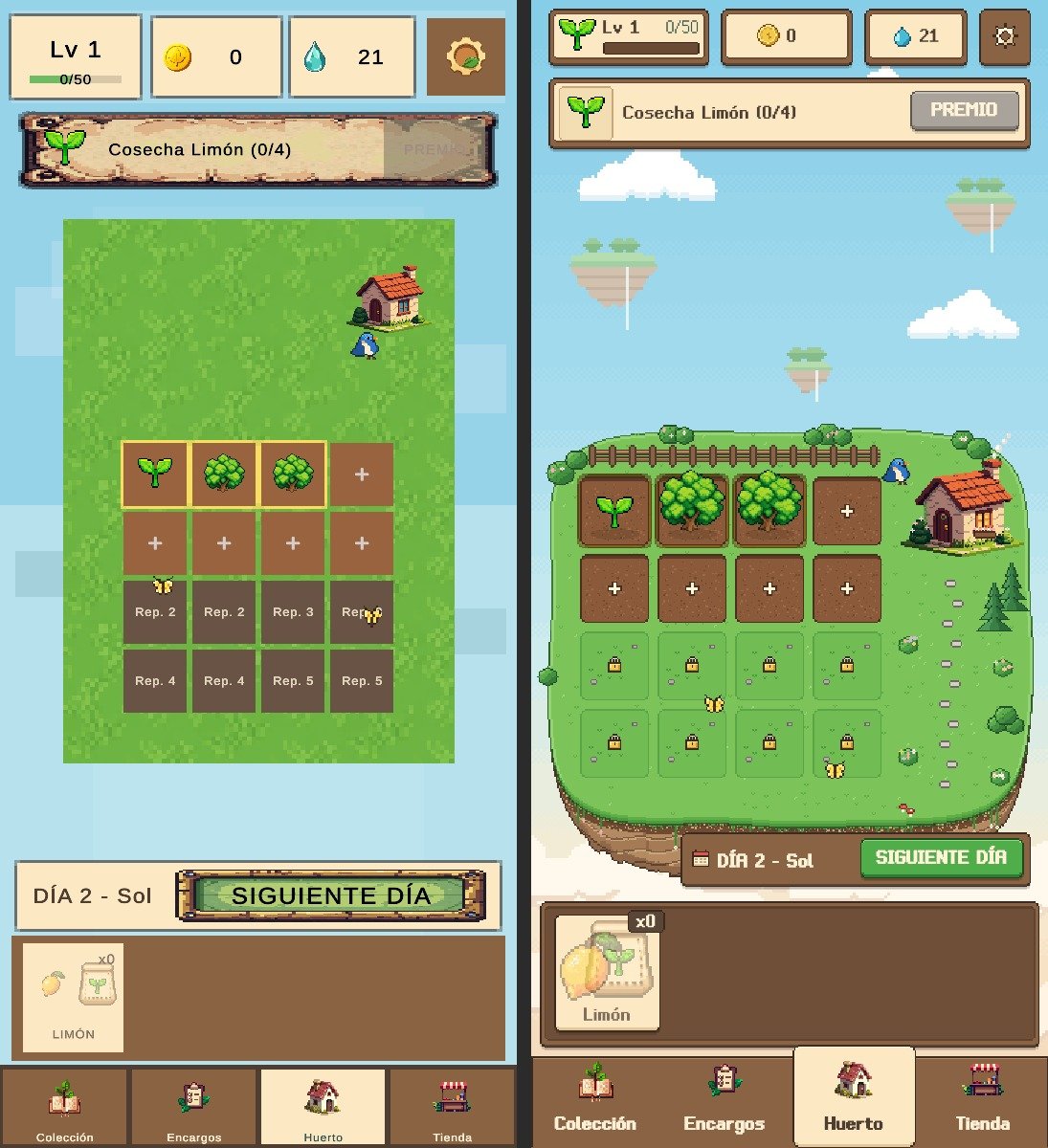 PlaykaGames's tweet photo. A little before &amp; after from an upcoming Playka Games mobile game 🌱✨
Still early in development, but it’s slowly finding its own look and personality.
#pixelart #gamedev #indiedev #mobilegames https://t.co/xjtWV285qU