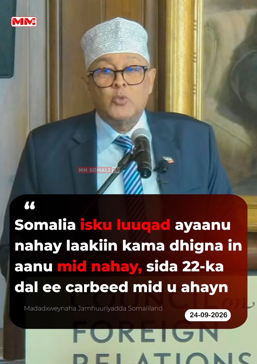 Sadiqulamin2023's tweet photo. Somalia, we only share the same language but it does not mean that we are one it’s just like the 22 Arab countries are not one.

President of the Republic of Somaliland
@MadaxtooyadaJSL 
@somalilandmfa https://t.co/jZhrMKd5xu