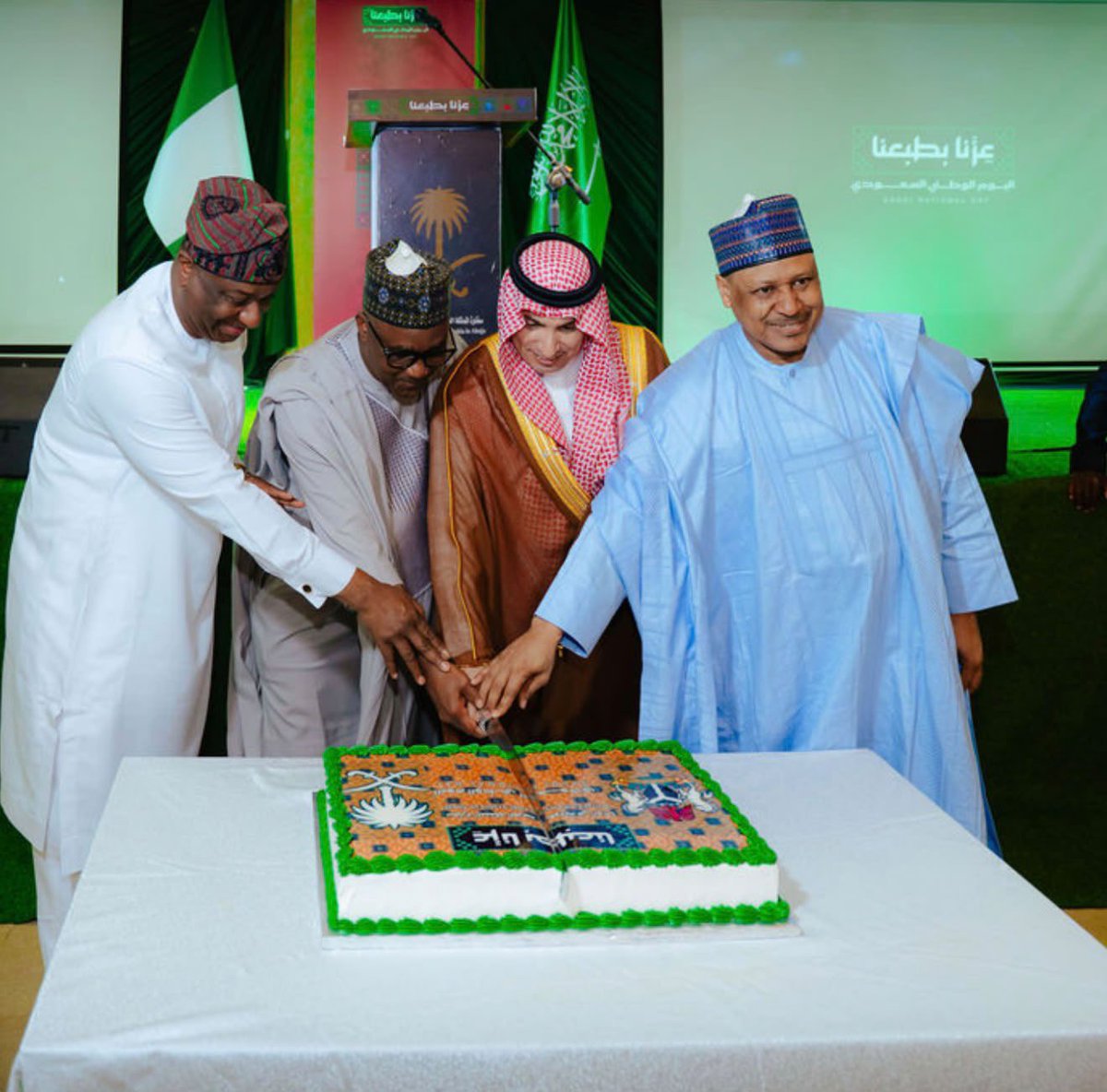 fkeyamo's tweet photo. Yesterday, I was privileged to attend the National Day celebration of the Kingdom of Saudi Arabia in Abuja. During his speech, the Ambassador of Saudi Arabia to Nigeria, His Excellency, Yousef Bin Mohammed Al-Balawi announced the start of direct flights from Abuja to Jeddah in December by SAUDIA AIRLINES, something we have all worked on for sometime now. 

We are also pleased to note that, due to our continued insistence on deployment of newer aircraft by foreign airlines to the Nigerian route, SAUDIA AIRLINES, have  unveiled the AIRBUS 321 XLR, the newest model of the AIRBUS family, to be deployed on the Abuja-Jeddah route.