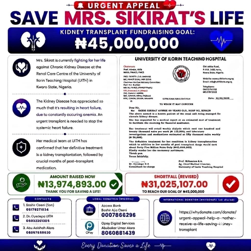 Amony_Ab's tweet photo. *Please donate here*

Nigeria: 
Access Bank
Bashir Ajia Oseni
0007866296

Opay 
Abubakar Umar Alaro 
8060881439

WhyDonate (All countries): 
https://t.co/8bQmjkF3qZ https://t.co/x6USmH5Yeu
