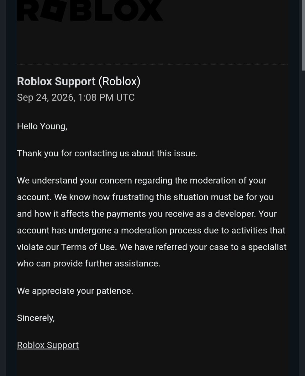 HeheYoung57671's tweet photo. @Fumsly @Roblox Thank you @Roblox For GETTING MY HOPE UP. I made another ticket because, as always, you rejected me, and what if I went to a specialist, heh... what a joke. Those 6 months again. Seriously, Roblox was my favorite game. UNBAN UWUSIARAXZ @KreekCraft @DavidBaszucki https://t.co/CUqe9WNTpJ