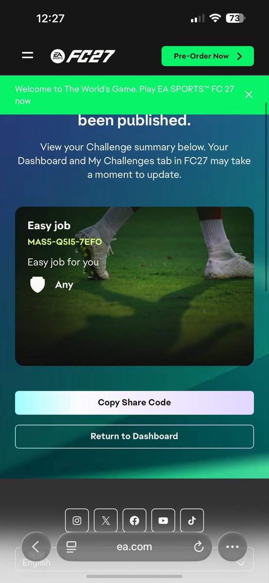 LaithHussein777's tweet photo. @News_FC26 Use these codes for very easy manager live objectives, remember u can publish your own  challenges, all u need for these is sign a player ( first is spend 100k, second is 100 only spent on a player) https://t.co/vUXeU3PWaT