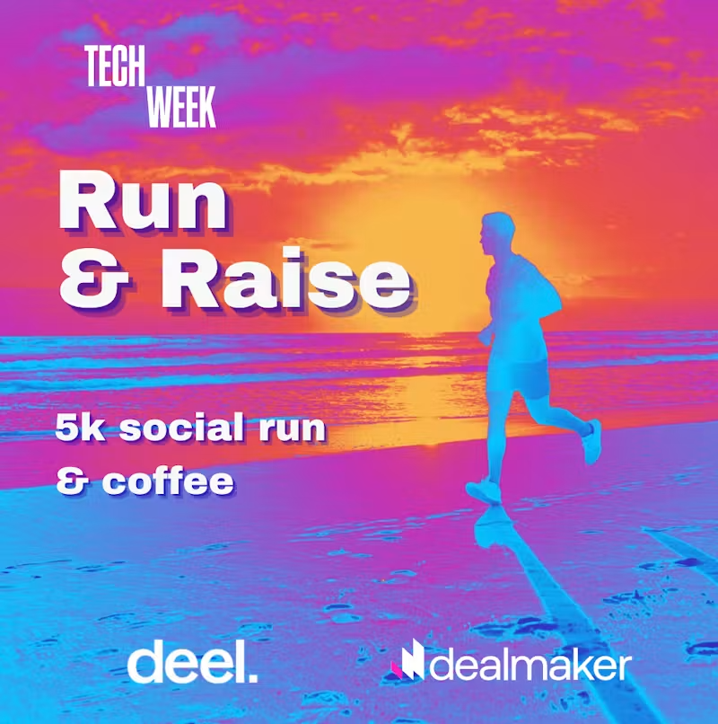 Dealmakertech's tweet photo. Running next to someone is a strange way to have a conversation. Somehow, it works. 🏃

DealMaker x Deel 5K through San Francisco.
Oct 7 | 8–10 AM PT 🌅

All paces are welcome. Nobody is checking your splits.

Lace up 👟: https://t.co/ND4enk61t9
#SFTechWeek https://t.co/XQwS9hgrrA