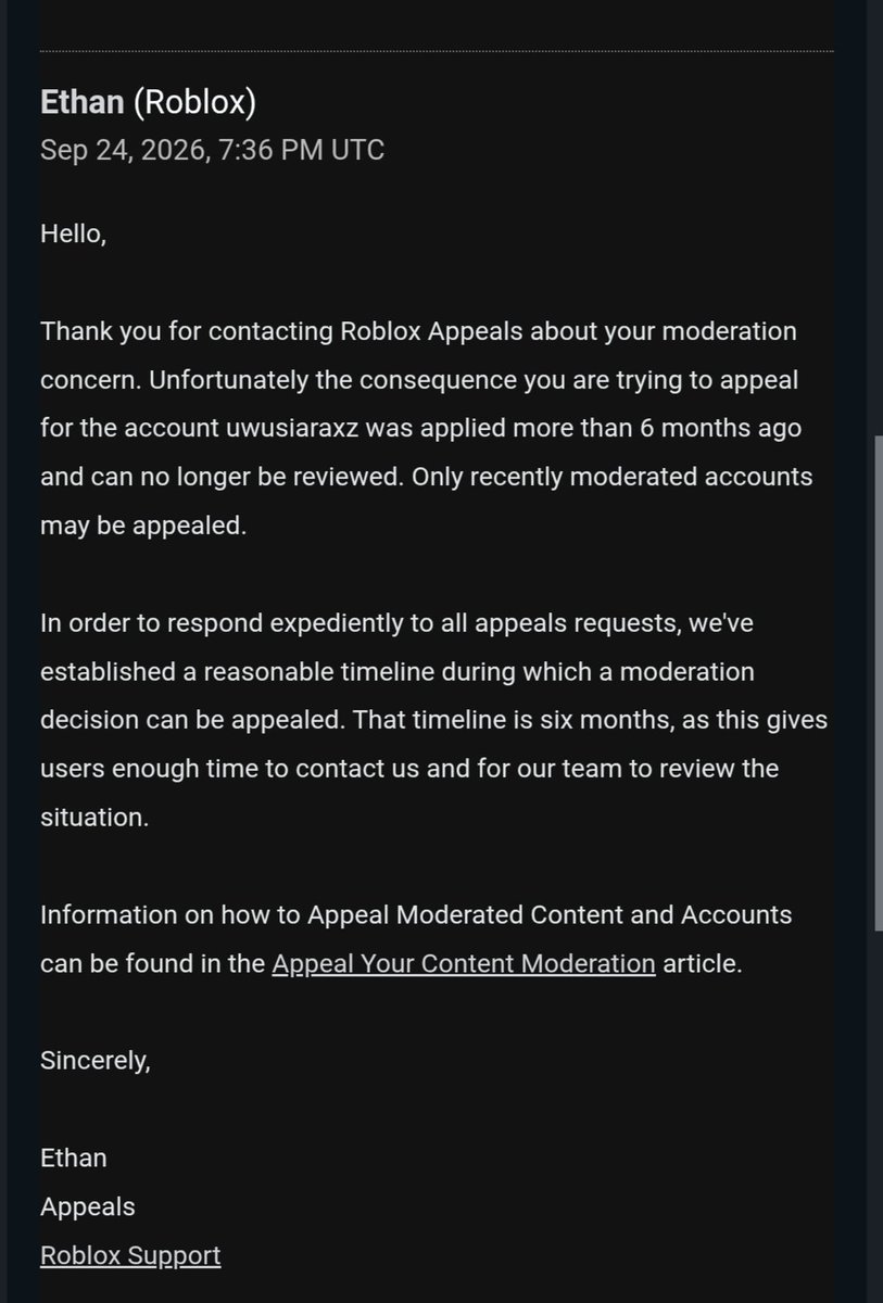 HeheYoung57671's tweet photo. @Roblox_RTC Thank you @Roblox For GETTING MY HOPE UP. I made another ticket because, as always, you rejected me, and what if I went to a specialist, heh... what a joke. Those 6 months again. Seriously, Roblox was my favorite game. UNBAN UWUSIARAXZ @KreekCraft @DavidBaszucki @Roblox_RTC https://t.co/Bqein6KVQq