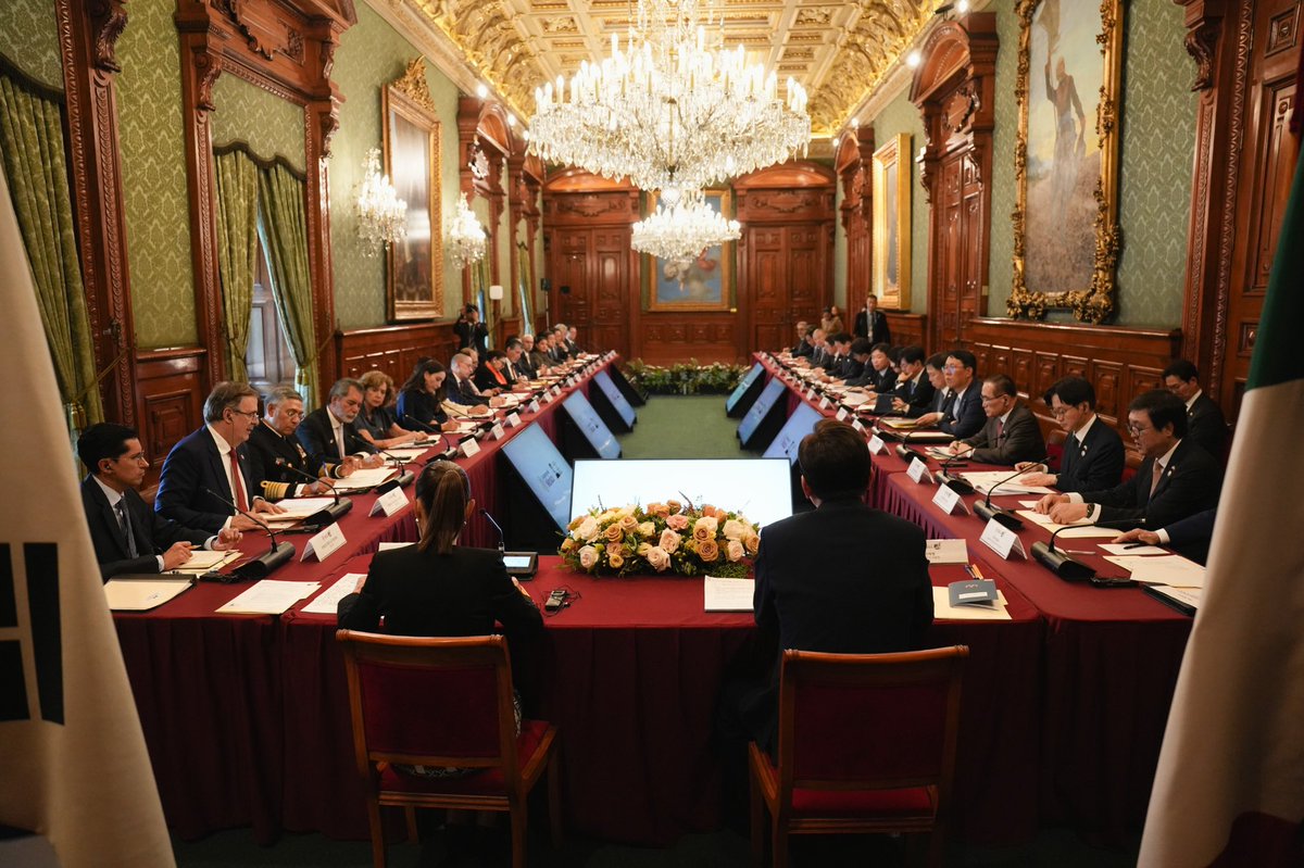 Claudiashein's tweet photo. Visita oficial del presidente de la República de Corea, Lee Jae-myung a México. https://t.co/NBpWziYIFJ
