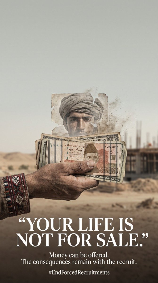 SherEBaloch1983's tweet photo. A promised payment can look tempting when hardship is real, but no amount of money should turn a person into a tool. Every individual deserves dignity, informed choice and a future beyond exploitation.
#StopExploitation #ProtectYouth #HumanDignityMatters https://t.co/i2YhjJt5q3
