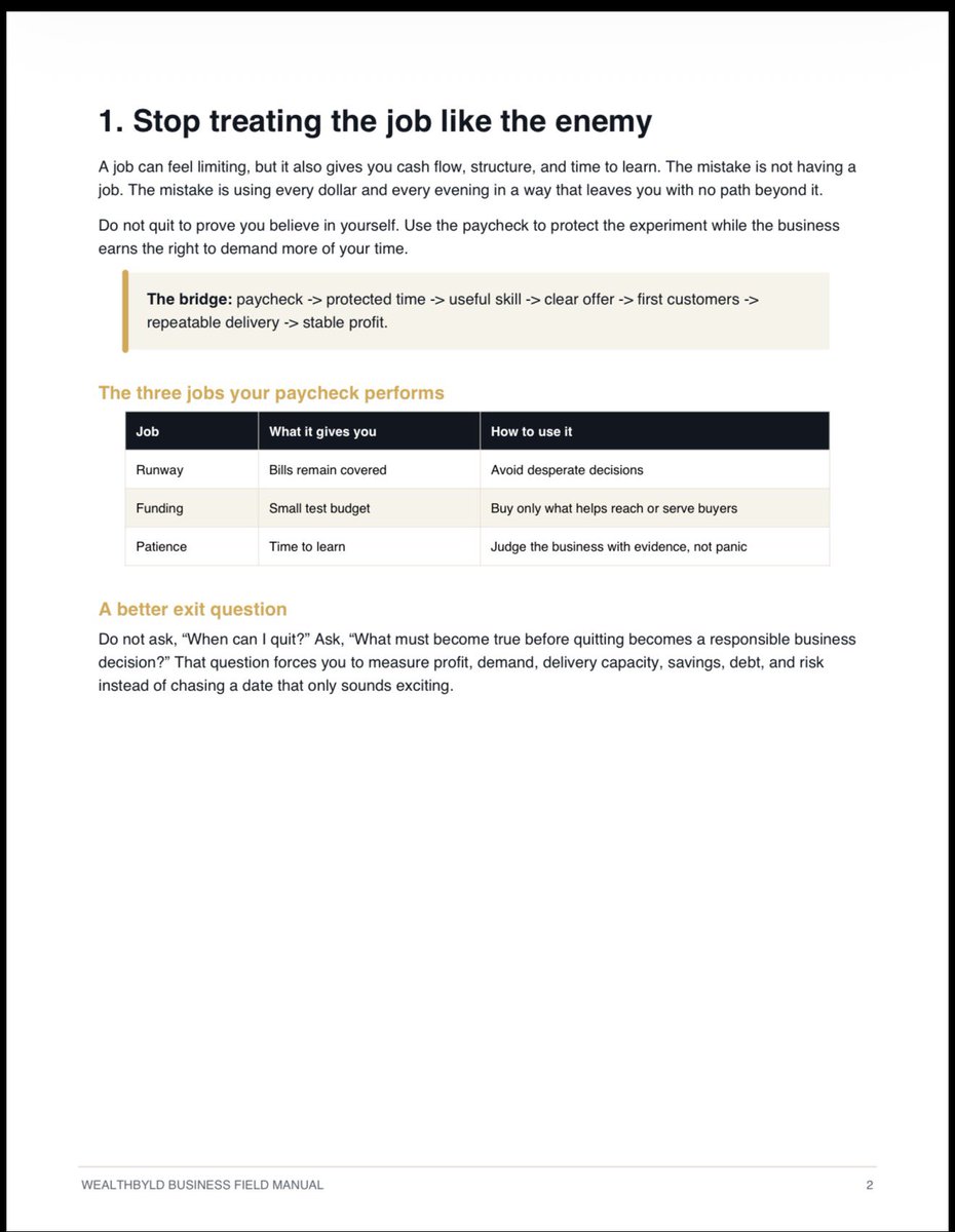 wealthbyld's tweet photo. simple report and article of why you shouldn’t quit your job yet https://t.co/Kr7orZ5SGm