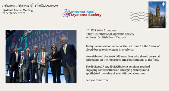 Myeloma Society (@Myeloma_Society) — #IMS26 — conference slide