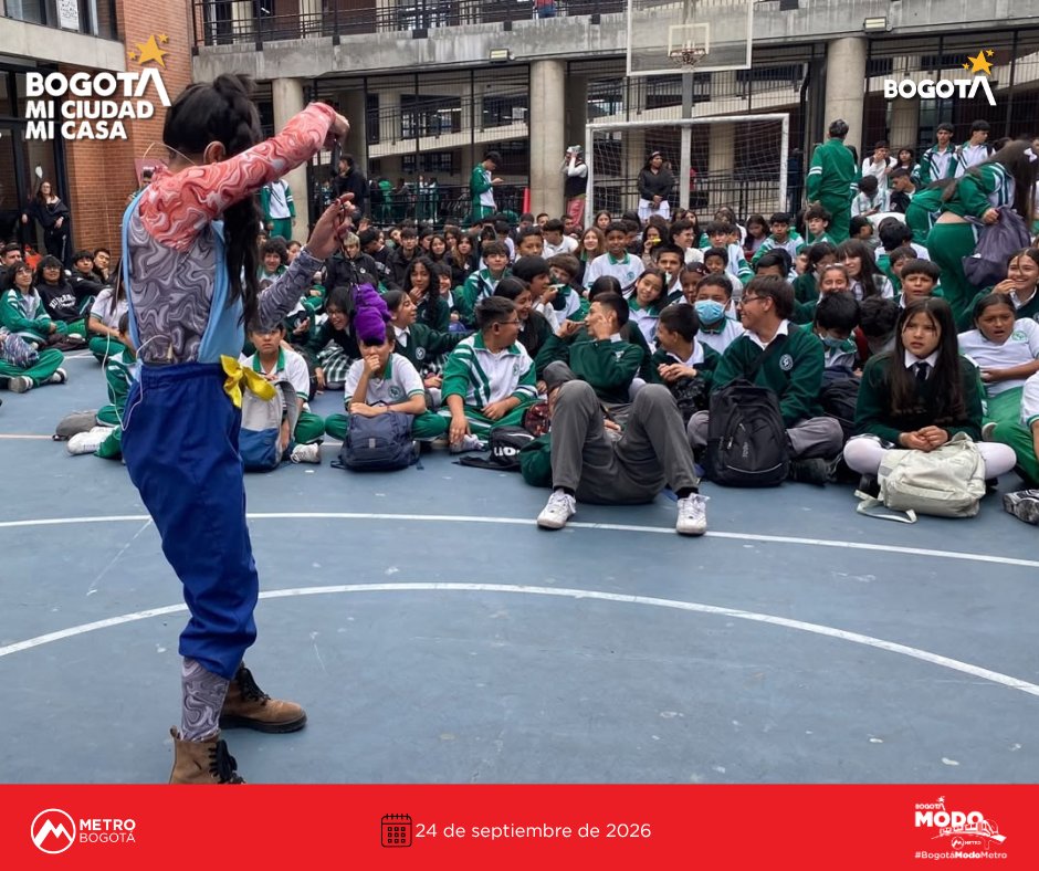MetroBogota's tweet photo. 😉 #BogotáModoMetro 〽️ al Colegio continúa recorriendo @Bogota, esta vez desde el Instituto Técnico Industrial Piloto IED de @ALCtunjuelito, en articulación con @Educacionbogota a través de la estrategia Escuelas con Emociones. 🙌 https://t.co/BRTJNPzOCg