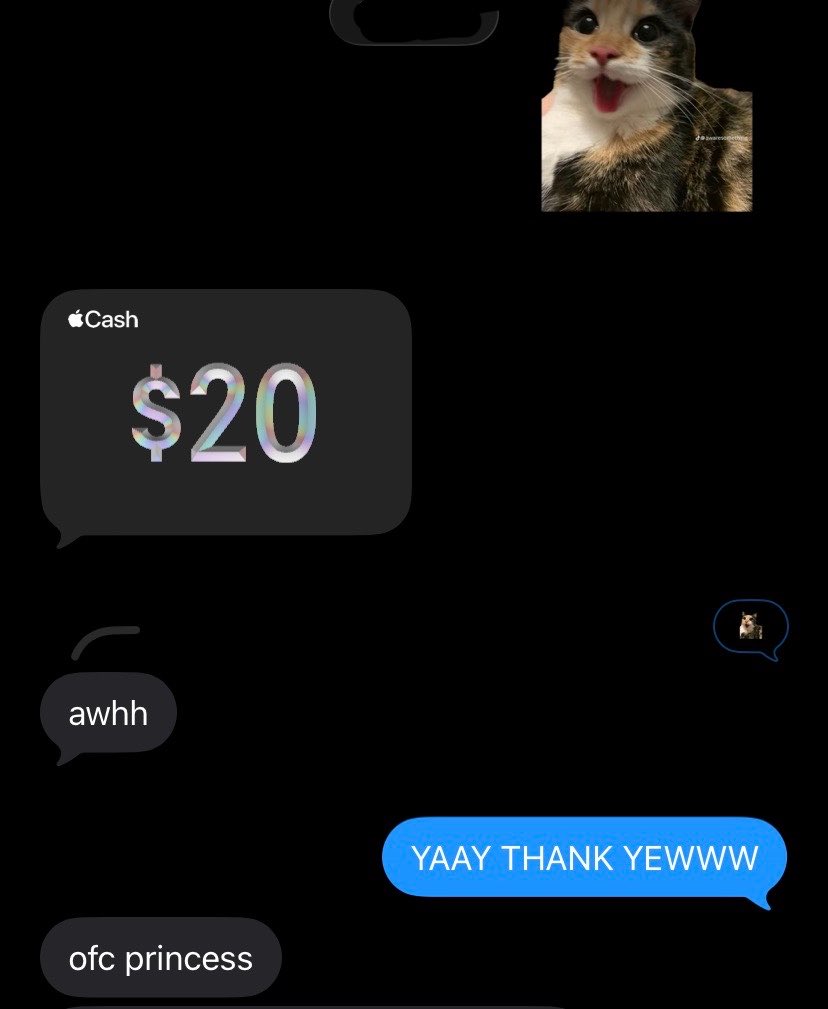 cryingon420's tweet photo. I’m the happiest kitty in the world, my favorite sent me money ���🩷🩷 https://t.co/mGIuu5vU0R