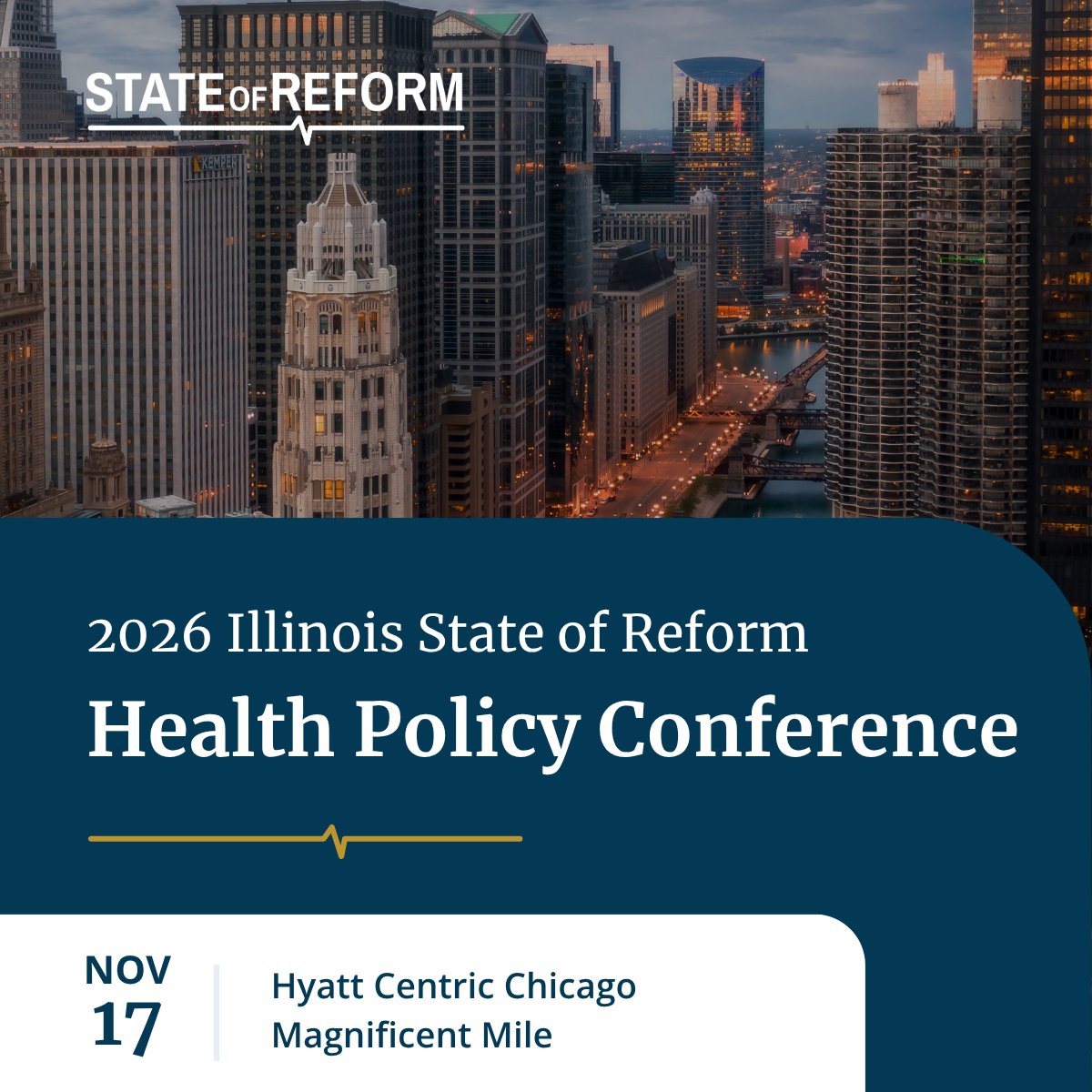 StateofReform's tweet photo. Looking to help shape the future of Illinois healthcare? Join senior leaders and policymakers at 2026 Illinois State of Reform on Nov 17 in Chicago!

⏰ Early bird registration ends tomorrow!

Details &amp; registration: https://t.co/LJ67XO8qOO

#HealthPolicy #ILHealth #StateOfReform https://t.co/QnjyaVRnsq