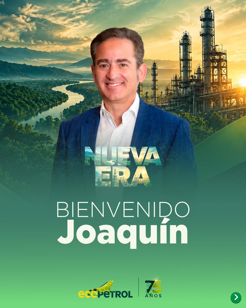 ECOPETROL_SA's tweet photo. La Junta Directiva de Ecopetrol, en su sesión del 24 de septiembre de 2026, designó a Joaquín Gutiérrez como nuevo presidente de Ecopetrol a partir del 28 de septiembre. https://t.co/1pl3xeqQlp