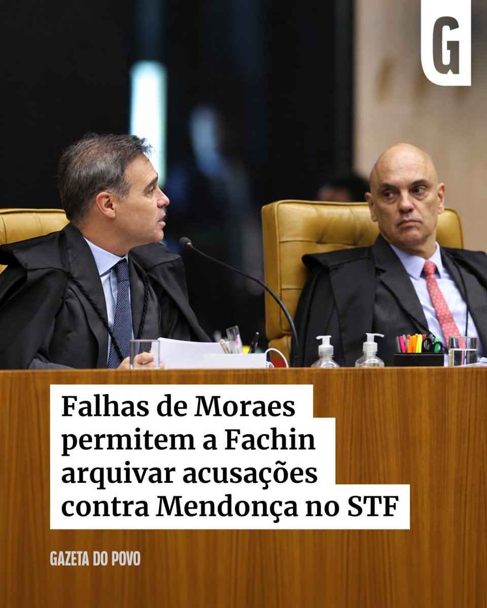 MachadoDarlon's tweet photo. ⚠️🚨⚖️👉 Uma série de vícios no procedimento adotado pelo ministro Alexandre de Moraes para investigar o ministro André Mendonça pode levar o presidente do Supremo Tribunal Federal (STF), Edson Fachin, a arquivar sumariamente as acusações. Na defesa apresentada a Fachin nesta terça-feira (22), Mendonça sustentou que os erros formais no pedido de Moraes bastam para rejeitá-lo de plano. Trata-se de um juízo preliminar de admissibilidade, prerrogativa do magistrado ao receber denúncias ou representações criminais. Moraes pede que o colega seja investigado por abuso de autoridade, improbidade administrativa e crime de responsabilidade. Ele acusa Mendonça de atuar com parcialidade nos casos do Banco Master e do INSS para persegui-lo — assim como ao presidente do Senado, Davi Alcolumbre — por interesse político e pessoal.