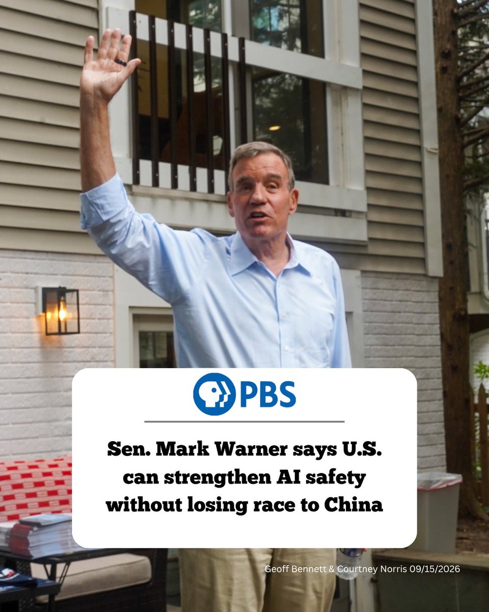 MarkWarnerVA's tweet photo. I believe human beings should be in charge of Artificial Intelligence—not the other way around. It’s why I recently introduced a first-of-its-kind Artificial Intelligence safety framework and why I’m laser-focused on getting this issue right. https://t.co/rvVRbo1C80