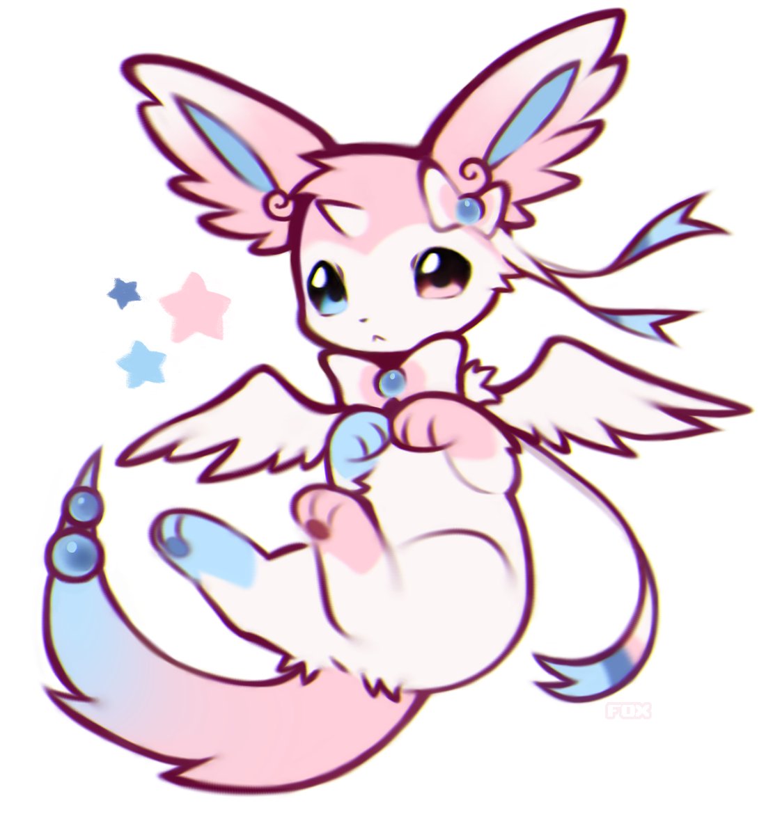 foxdoodles_'s tweet photo. sylveon + dragonair fusion design https://t.co/8yQTxrhsEr