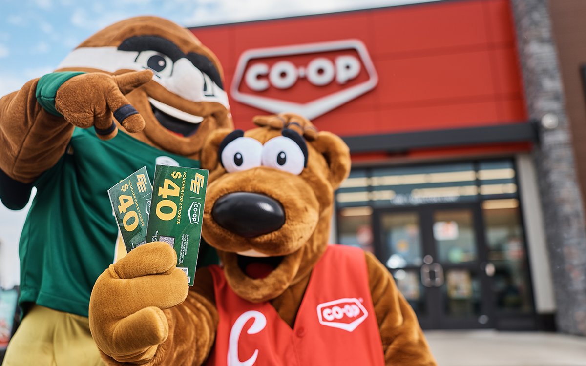 CoopFCL's tweet photo. Co-op is proud to fuel the @GoElks, and you could be part of the action for their next home game on Sept. 26! Visit any participating Co-op gas bar across northern and central Alberta to purchase two tickets for only $40! https://t.co/f8hiKhFLaP