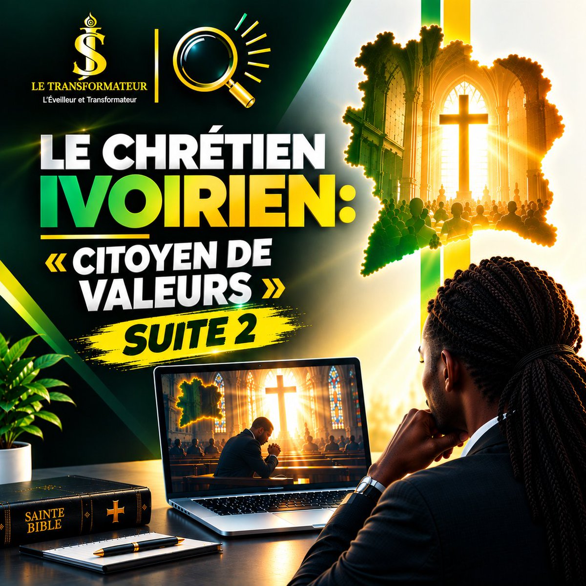 JSTransforme's tweet photo. Au su et au vu des réalités actuelles, moi, JS le Transformateur, je visualise :  LE CHRÉTIEN IVOIRIEN qu'on qualifierait de "citoyen de valeurs"

 Après la famille et le travail, élargissons le regard : comment le chrétien ivoirien vit-il sa citoyenneté au sein de la société ? https://t.co/5Mz6uetDyy