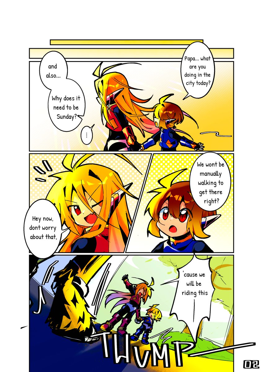 Panco_1812's tweet photo. I made a comic about Xion and Omega riding delman for my assignment

 (1/4) https://t.co/sG4aDuaY87