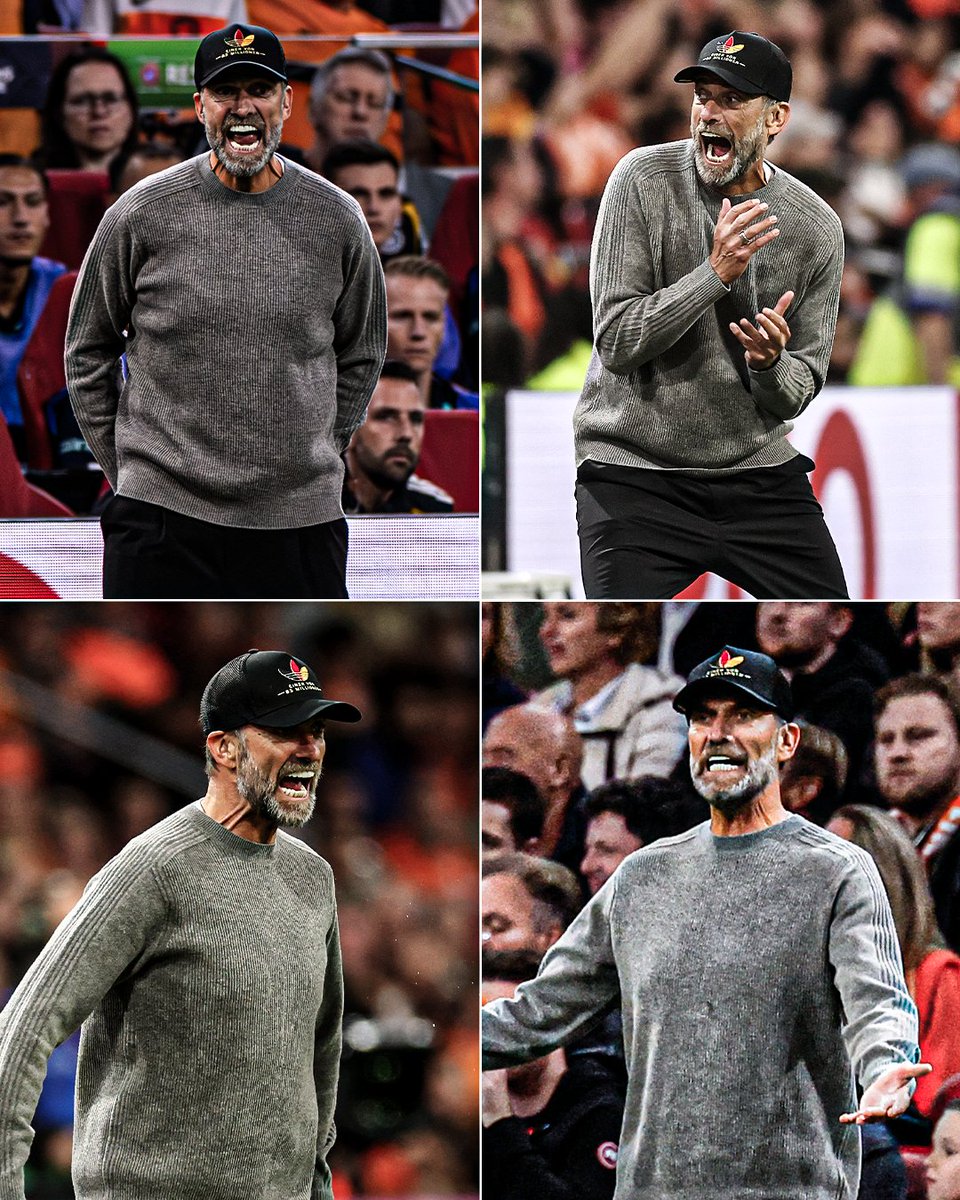 ESPNUK's tweet photo. Jürgen Klopp's dugout expressions are back 💥✨ https://t.co/36NT8SibFV