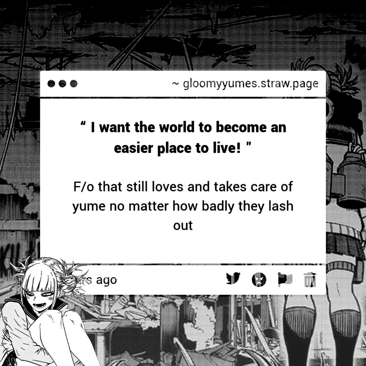 gloomyyumes's tweet photo. ⸺       𝜗💬            submission           𖹭

“ f/o  that  still  loves  and  takes  care  of  yume  no  matter  how  badly  they  lash  out ” https://t.co/isf6o308Rp