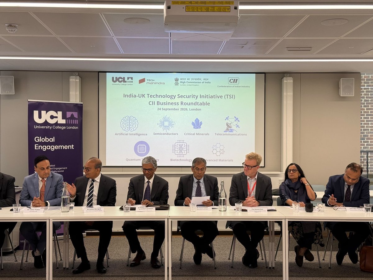 keshav_murugesh's tweet photo. The India-UK Technology Security Initiative is moving from framework to delivery. Investment, JVs and research partnerships on the ground will give it substance. Today’s @FollowCII roundtable helped shape that next phase. @AmbKapoor @Kumaran49604795 @AmbKapoor @HCI_London https://t.co/tg2dNK0mxF