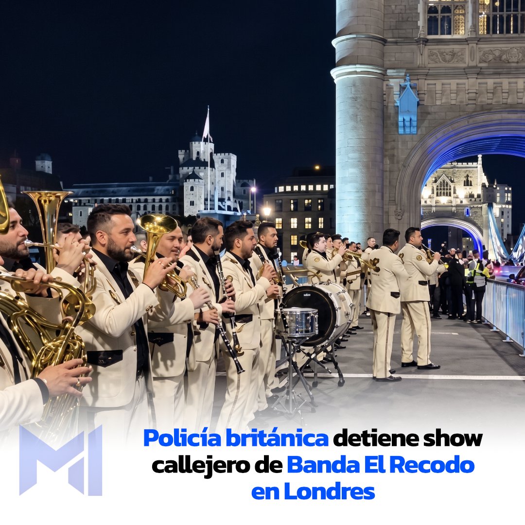 mundoinformatof's tweet photo. 🚨🎺🇬🇧 ¡DE MAZATLÁN A LONDRES!
Banda El Recodo armó una fiesta con tambora frente al icónico Tower Bridge, pero la policía británica interrumpió el show callejero por falta de permisos de ruido. Los músicos pararon con humor y fotos con fans. 🇲🇽👏
#MundoInformativo #ElRecodo https://t.co/HzMQV0iMyq