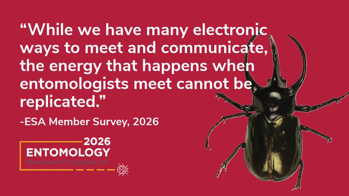 EntsocAmerica's tweet photo. When surveyed, ESA members said the opportunities for networking, learning, and presenting research keep them coming back to the ESA Annual Meeting year after year. 

See the energy for yourself at #EntSoc26 in Columbus, November 8-11: https://t.co/32sTy13XpP https://t.co/dpxmLIYLXH