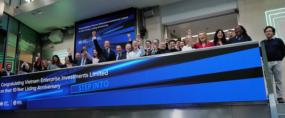 LSEplc's tweet photo. Vietnam Enterprise Investments Limited celebrates 10 years on the London Stock Exchange (LSE: VEIL) 🎉 

Read more 🔗 https://t.co/s1U6VxcCGe https://t.co/0BufUqFDm0