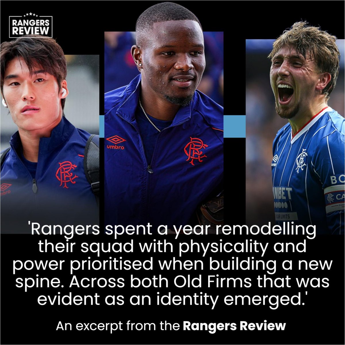 RangersReview55's tweet photo. Derek McInnes' side had the look of a Rangers team this past fortnight - they were physical and dominant, limiting Celtic to two shots on target across 180 minutes.

That follows a plan to make this squad more explosive - in line with first Danny Rohl and laterally McInnes' approach.

@JoshuaBarrieRR ⬇️

https://t.co/4Oa0SIvh9A