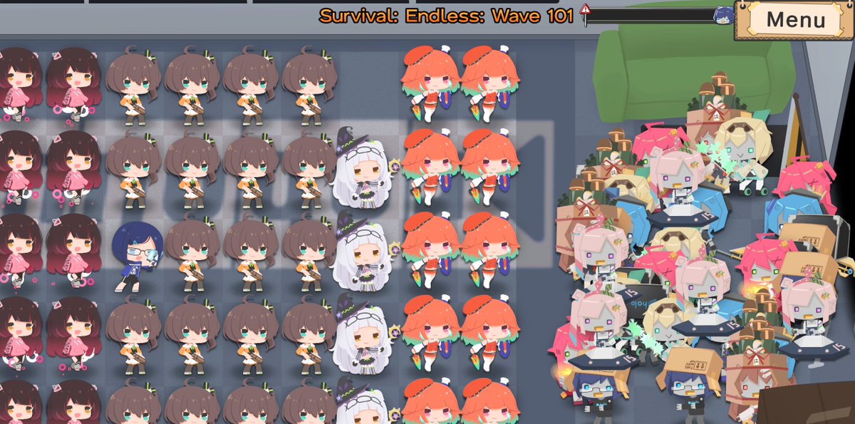 Austhorne's tweet photo. Wave 100 is down! The first big step is done! And doing the math... I'm about 0.4% done with my Holo vs Robo challenge.

Oh dear.

Welp.

Bring it. https://t.co/h7rKOg30KA