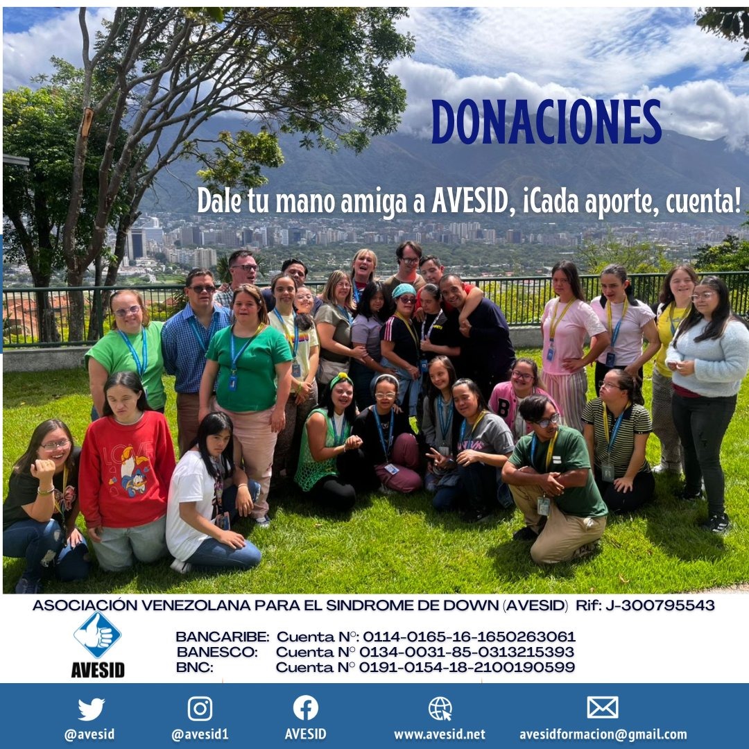 josegrasso's tweet photo. Tu donación no es solo un aporte; es la oportunidad de transformar una vida. Para una persona con síndrome de Down o cualquier discapacidad cognitiva, cada gesto tuyo se convierte en inclusión, en un abrazo de esperanza y en las herramientas que necesita para salir adelante.
​No hay aporte pequeño cuando se da con el corazón. Tiéndeles tu mano y sé parte de su historia. @avesid
